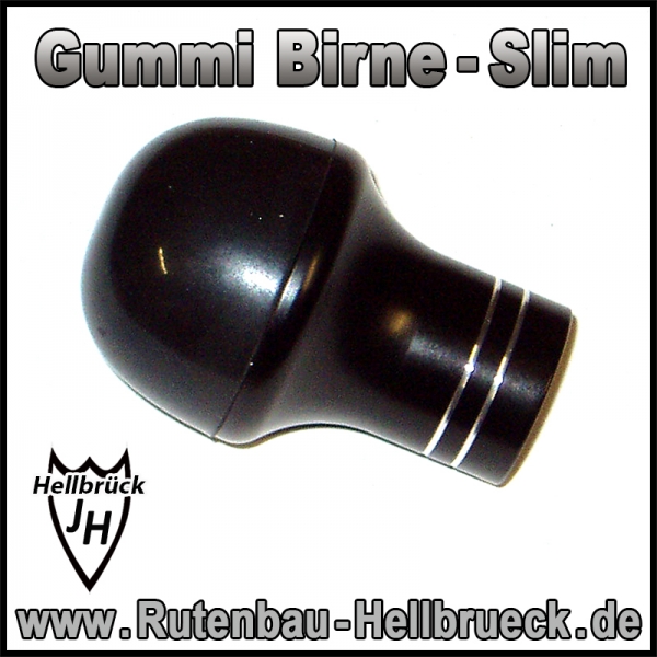 Alu Gummi Birne - Slim - Farbe: Schwarz / Zierstreifen Silber
